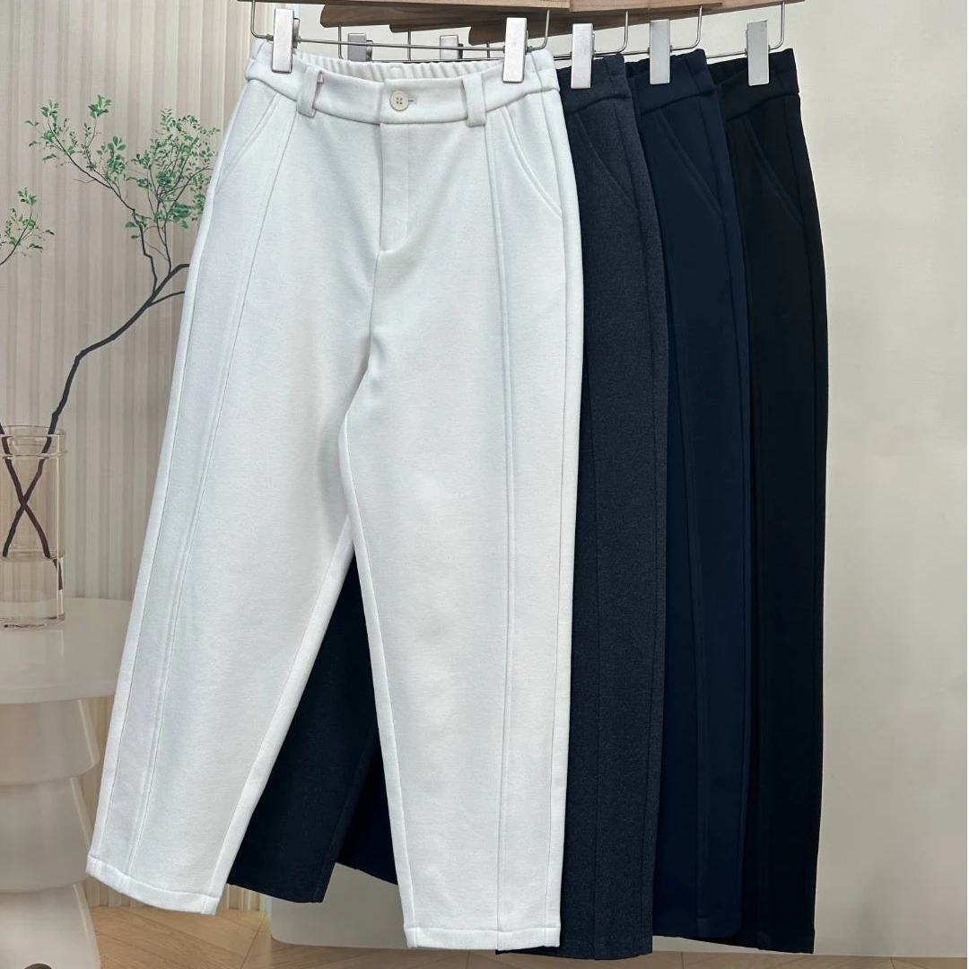 【冬季加厚生态绵羊】毛镰刀裤小西裤高腰显瘦时尚休闲女裤-8878