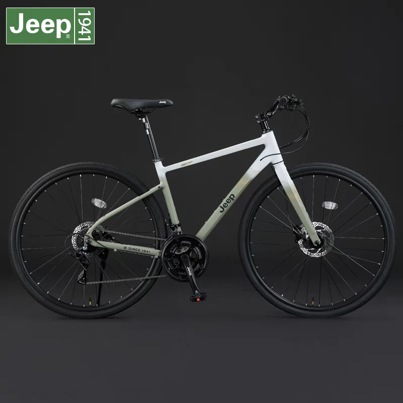 JEEP/吉普S7公路自行车铝合金内走线平把学生一体700C跑车赛车