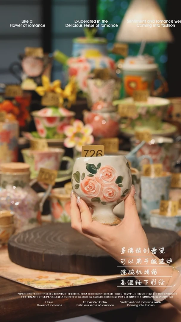 陶瓷景德镇高温釉下彩手工手绘款式