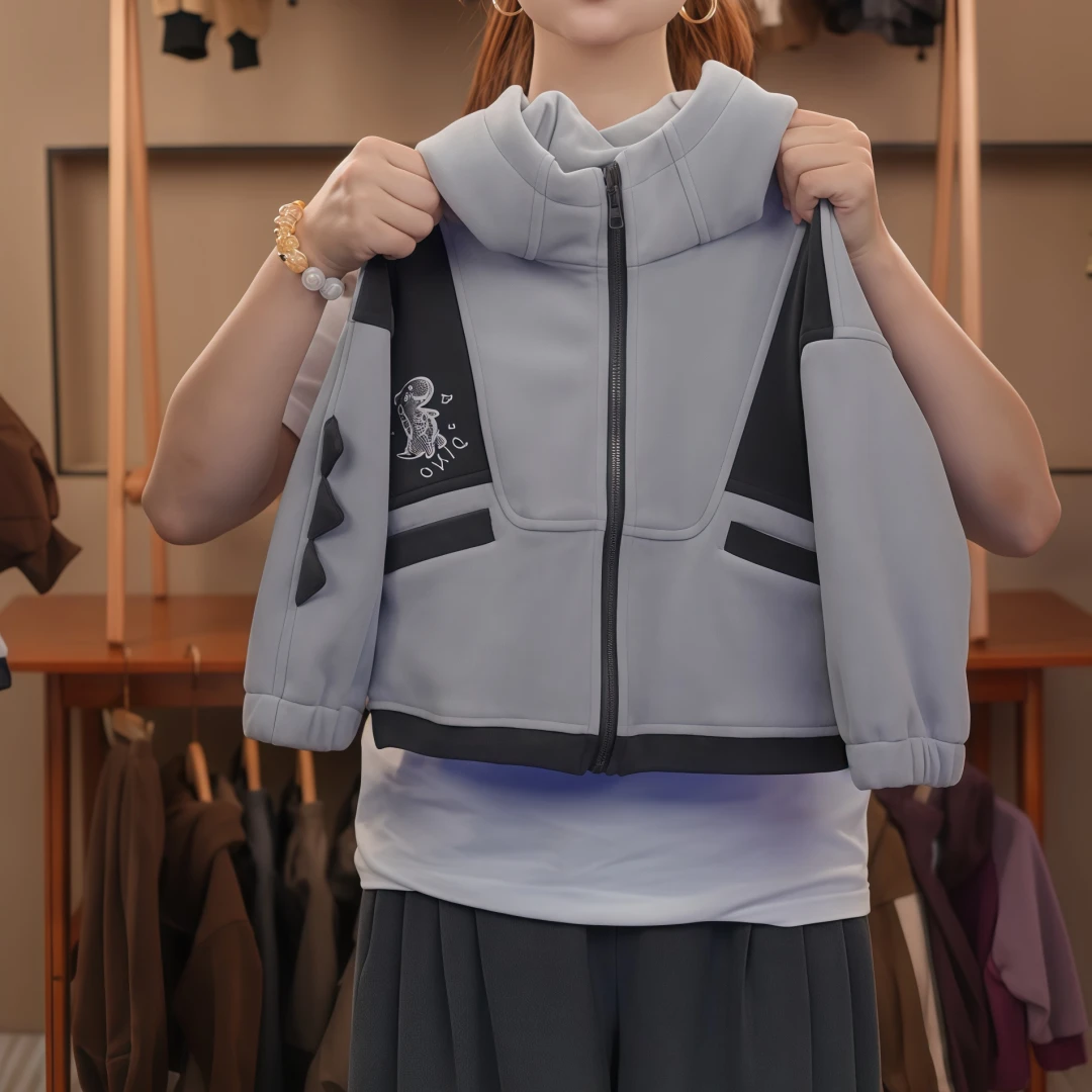 【Yusoon】2025秋冬款新品男童时尚休闲浅灰色连帽小恐龙套装