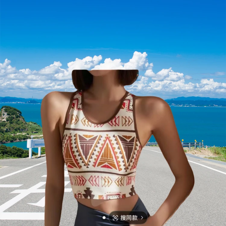 运动美背瑜伽工字背健身背心