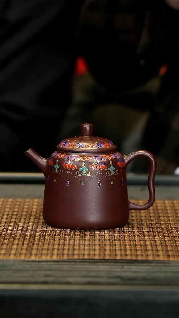 【闪购商品】紫砂茶壶TZP72禅钟 珐琅彩