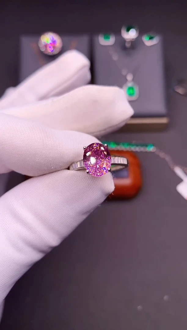 双色碧玺戒指银S925镶嵌·······