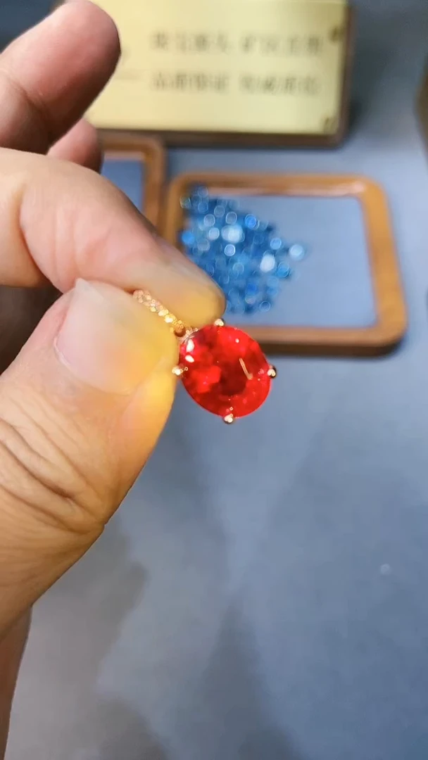 【闪购商品】红宝石颈饰银S925镶嵌64