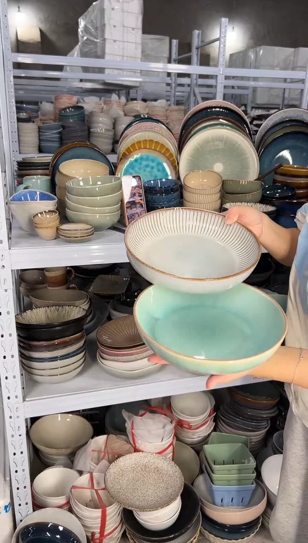 陶瓷外贸尾货瑕疵满20包邮X2 深盘