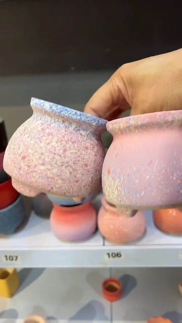 末**丶麦饭石粗陶多肉花盆两个