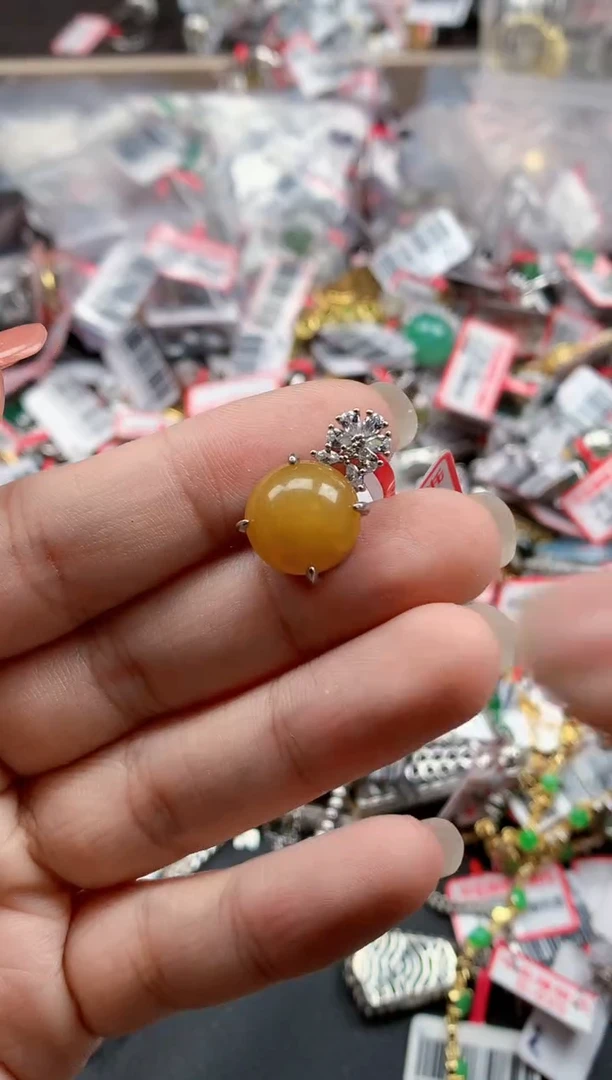 银S925镶嵌戒指翡翠天然A货缅甸翡翠