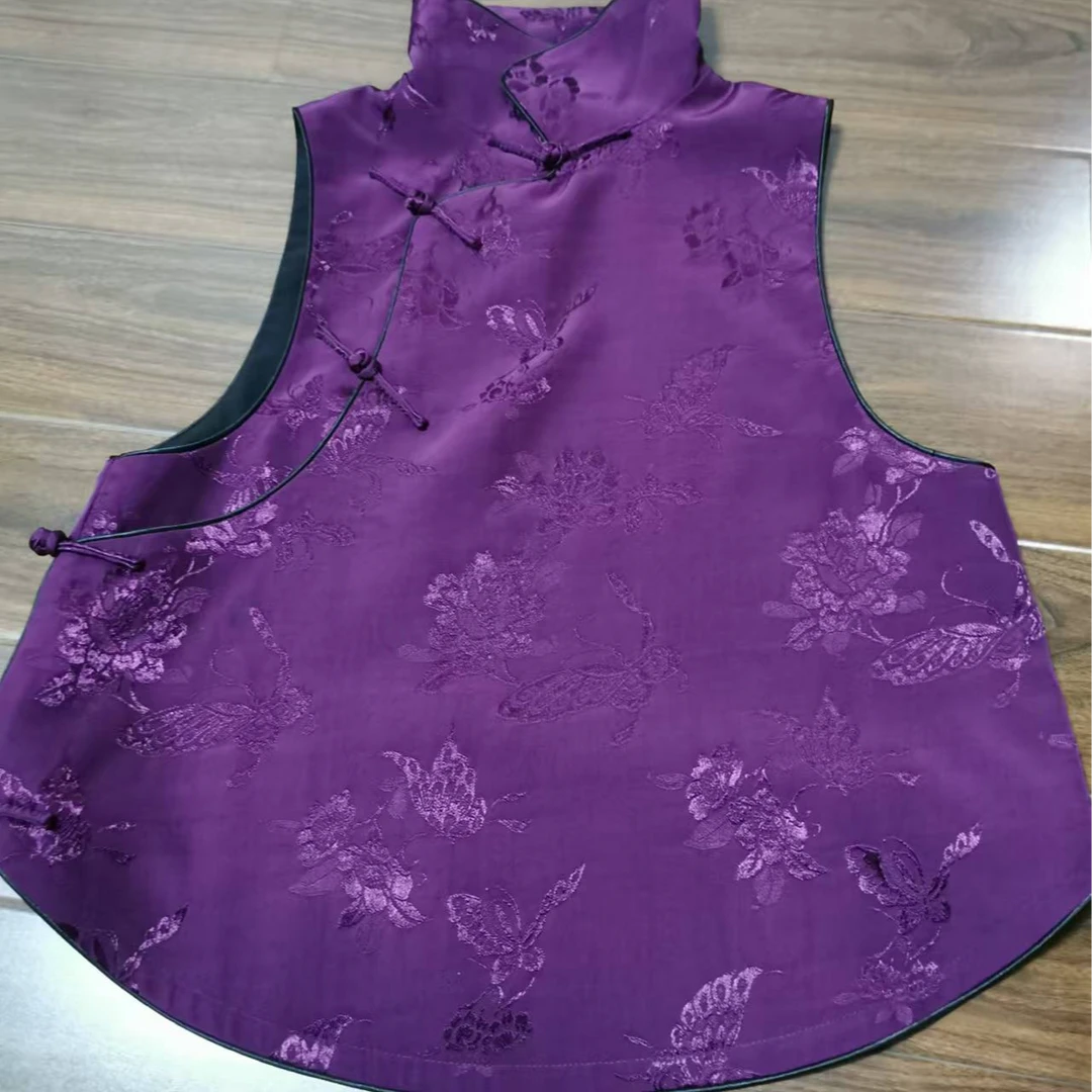 紫气东来老缎马甲