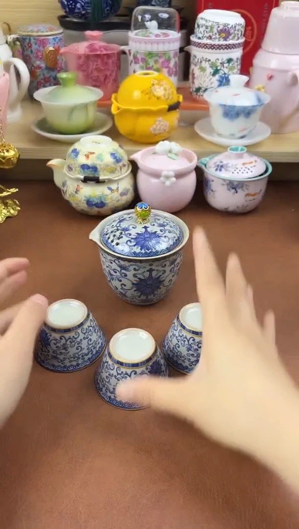 陶陶瓷茶具摆件旅行套组