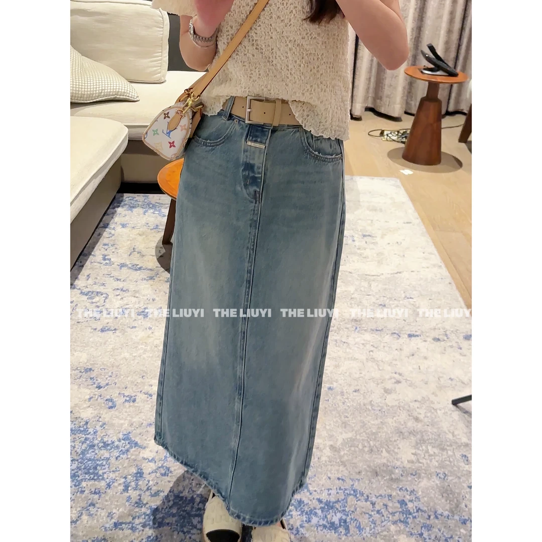 【LIUYI】自在半裙~春夏高腰牛仔半身长裙53114