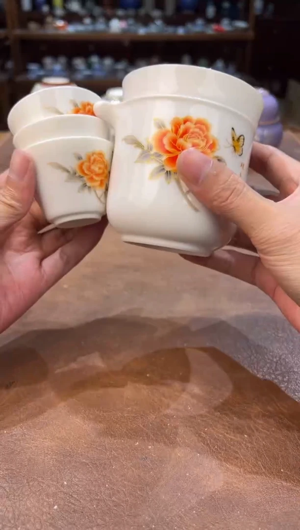 真的很便宜超好看会开片的旅行茶具