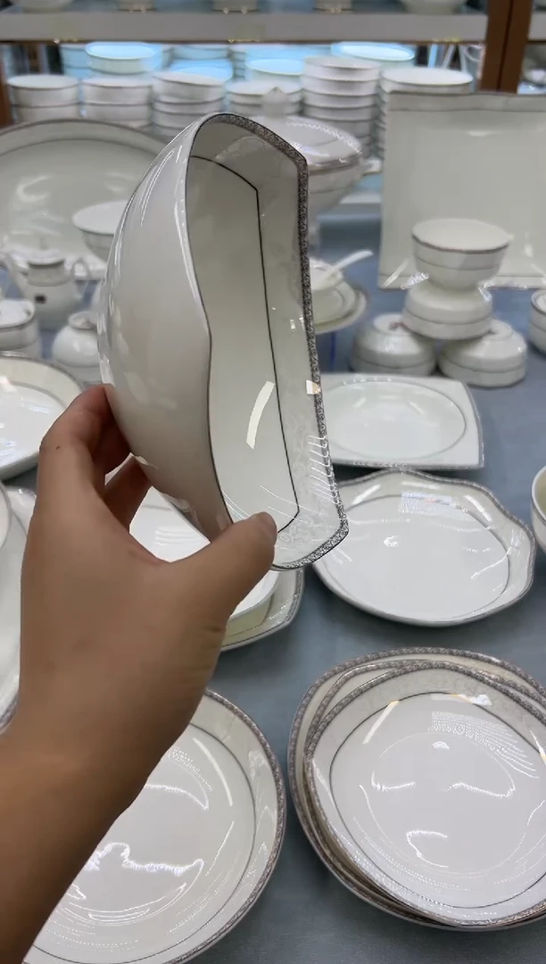 骨瓷玲珑8三角2个