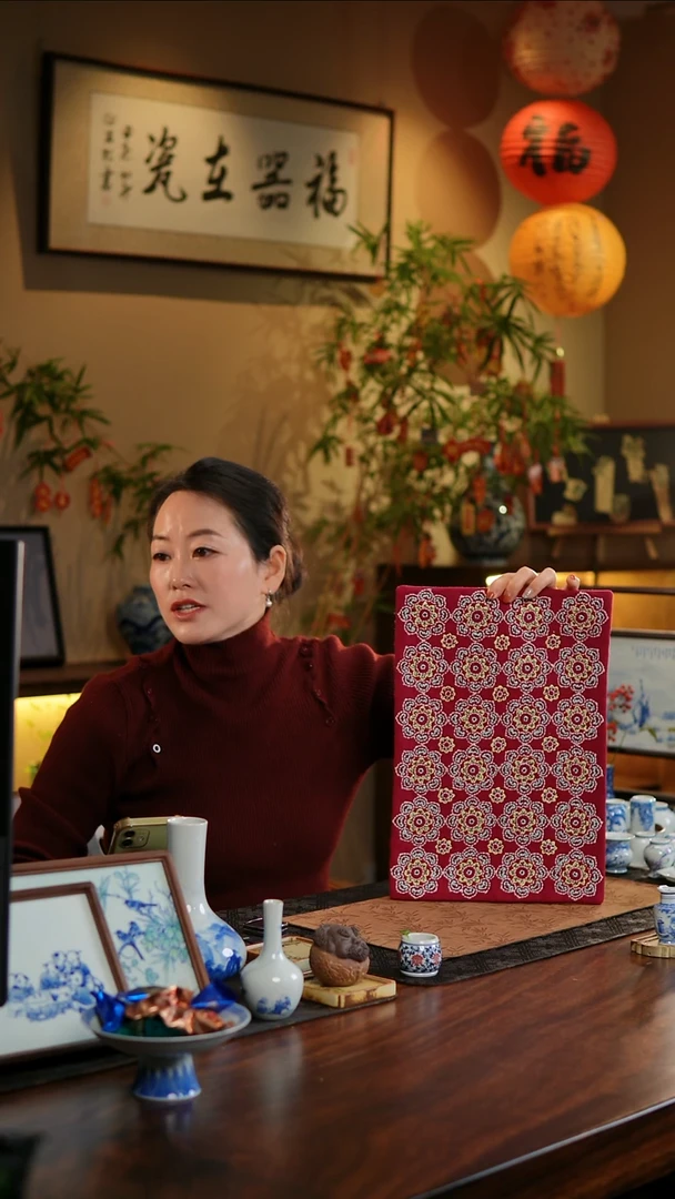 【闪购商品】织绣圆绣球花长茶席B款