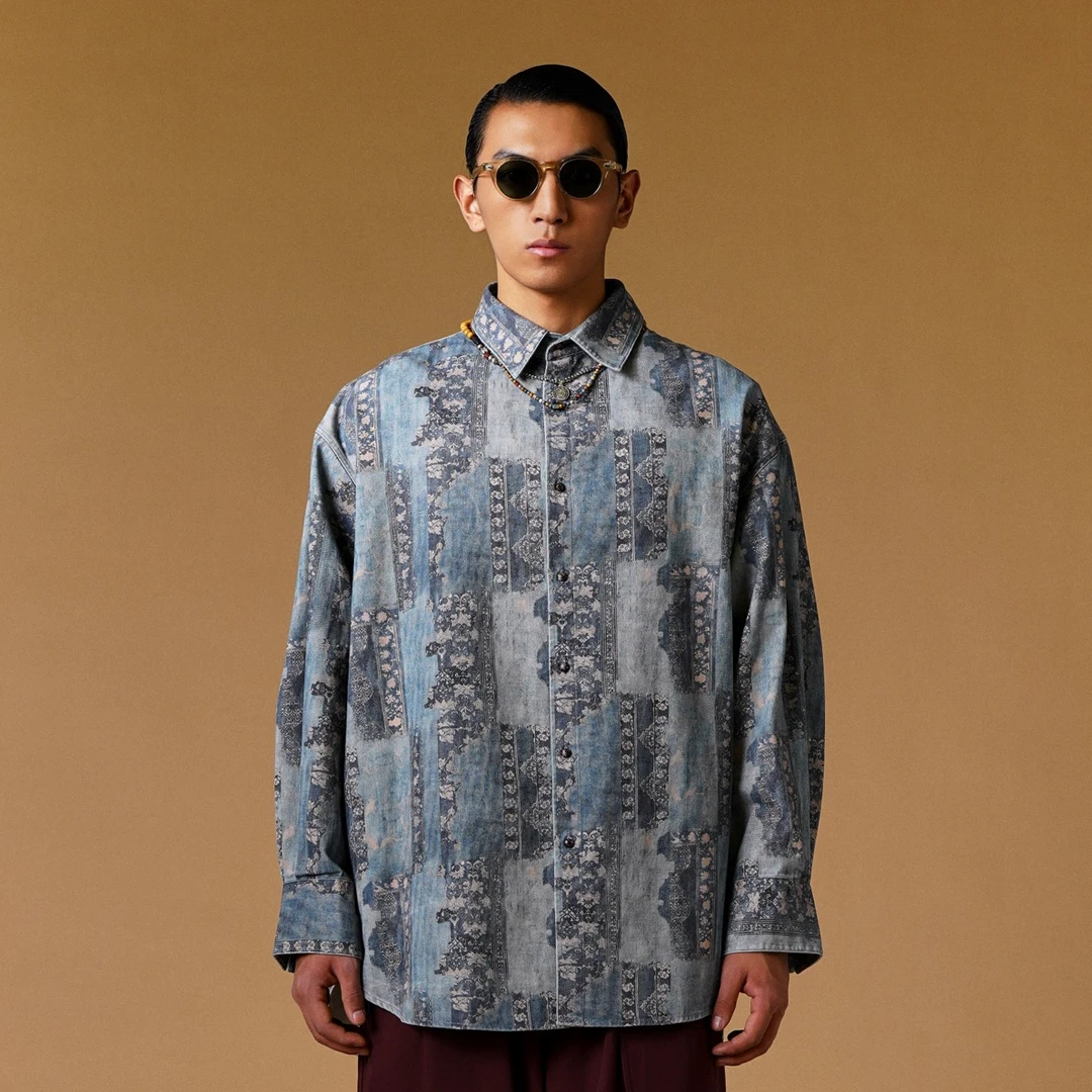 25春夏新款 无让系列复古宽松牛仔衬衣 1361