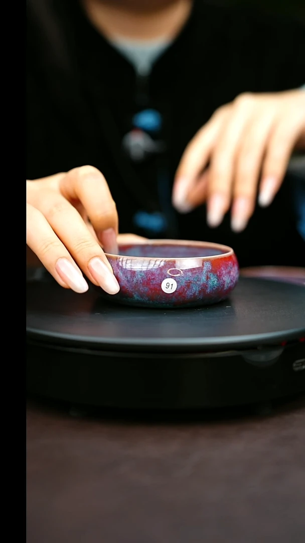 91#原矿钧瓷炉钧釉普洱杯