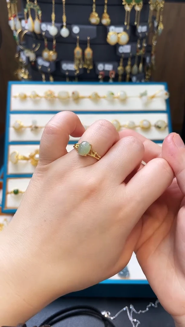 【闪购商品】和田玉戒指银S925镶嵌戒指