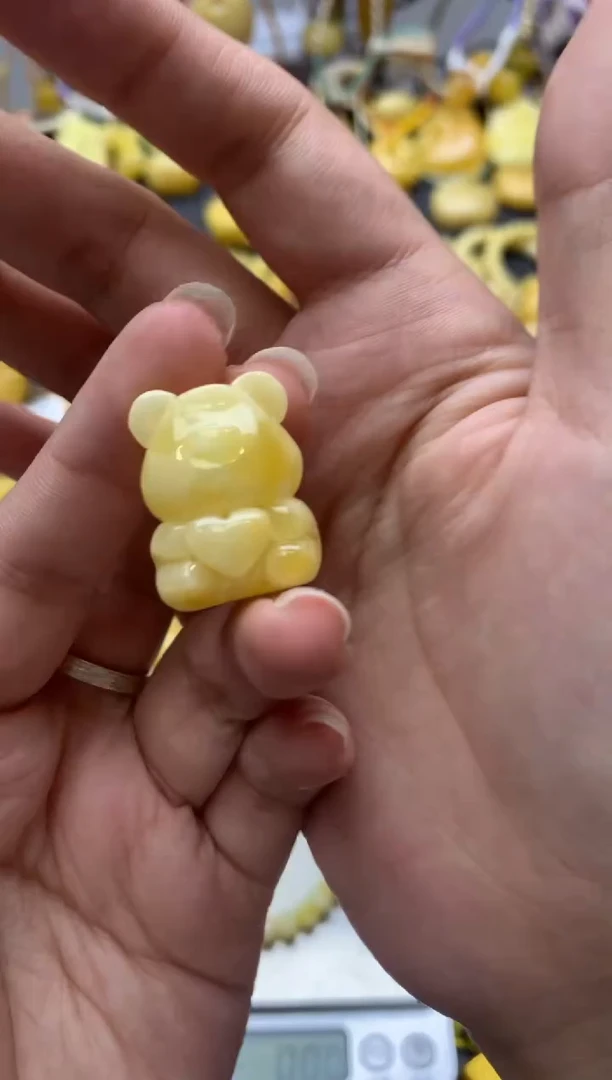 未镶嵌琥珀珠宝奇石005琥珀蜜蜡花粉有纹小坑介意勿拍