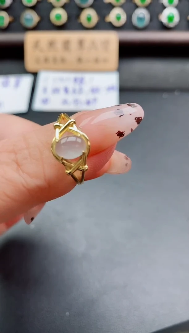 银S925镶嵌戒指翡翠1