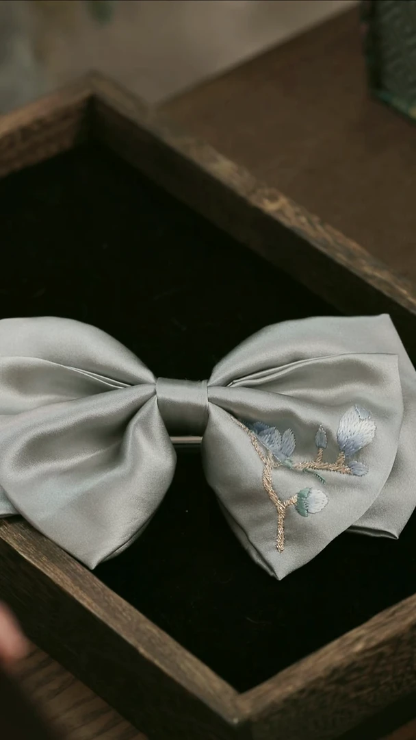 刺绣湘传礼纯手工发夹