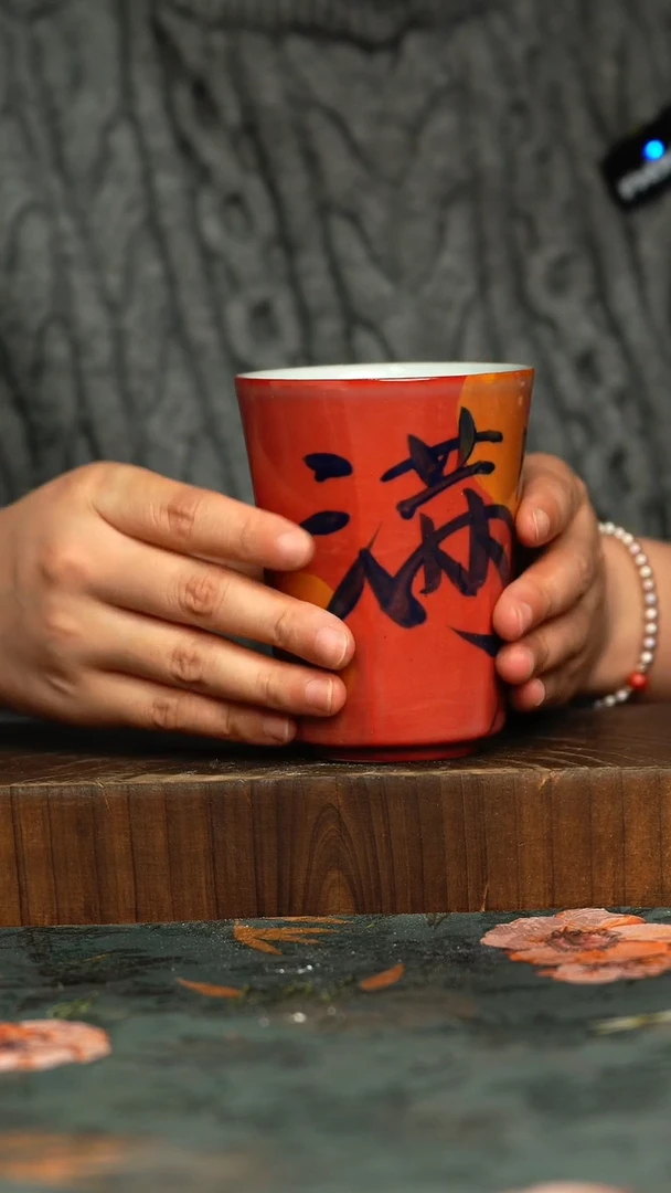 杯釉下彩手工手绘同款陶器