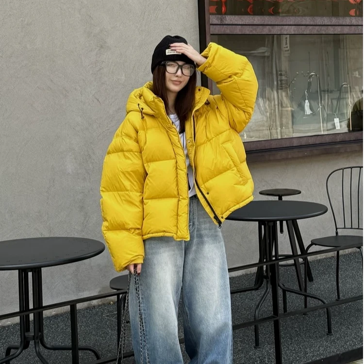 【欧蒂】欧版洋气短款羽绒服女2025年新款简单休闲面包服外套