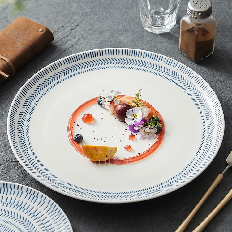 好看的盘子菜盘家用陶瓷西餐盘高级感圆盘8寸盘子高颜值餐具餐盘