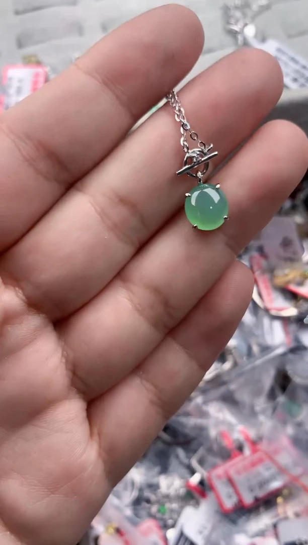 银S925镶嵌戒指翡翠666    6