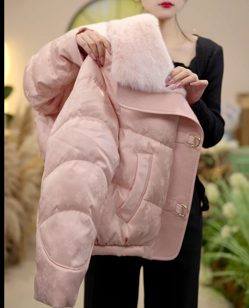 【MN】甄选-优雅冬韵 | 爆款洋气时尚百搭保暖纯色冬季大毛领厚外套