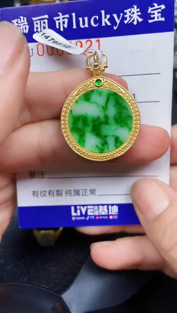 翡翠银S925镶嵌颈饰9921