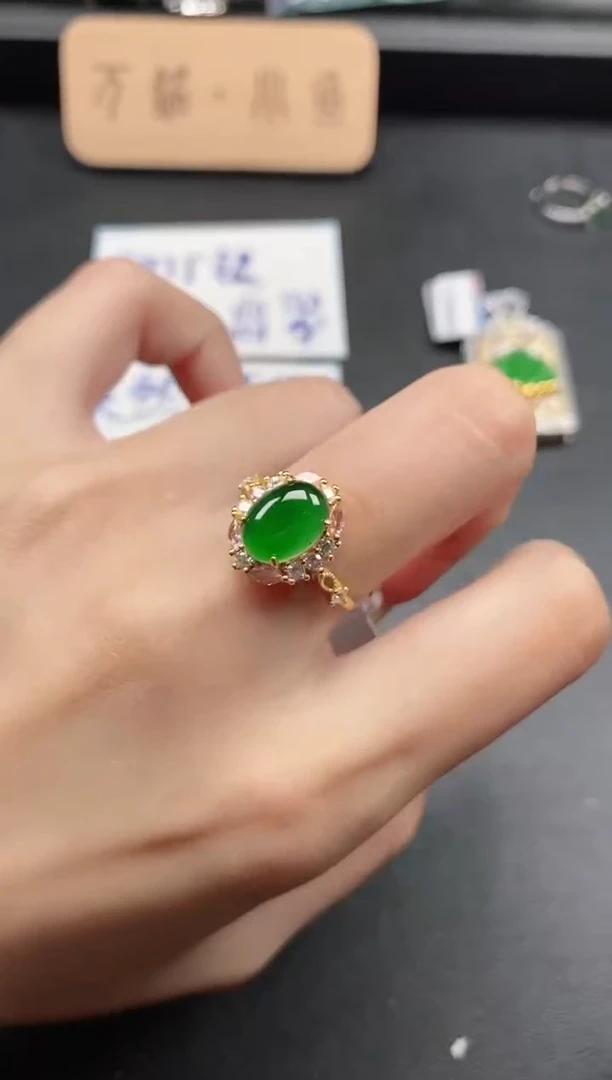 银S925镶嵌戒指翡翠511511