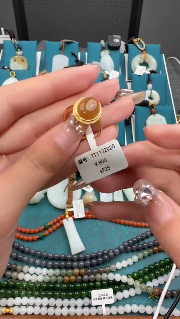 颈饰银S925镶嵌和田玉ZH戒指TT