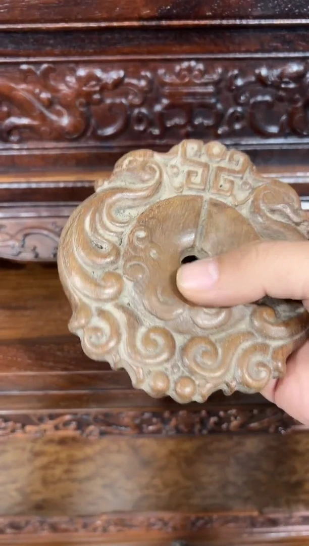 花梨木璞玉造型摆件