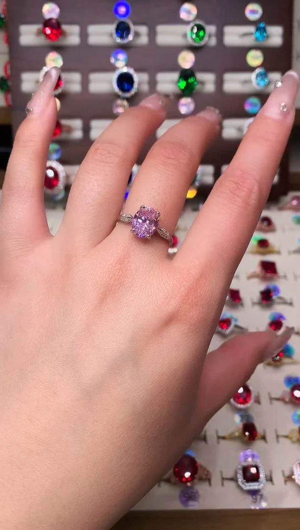 戒指蓝宝石银S925镶嵌8*10 银托