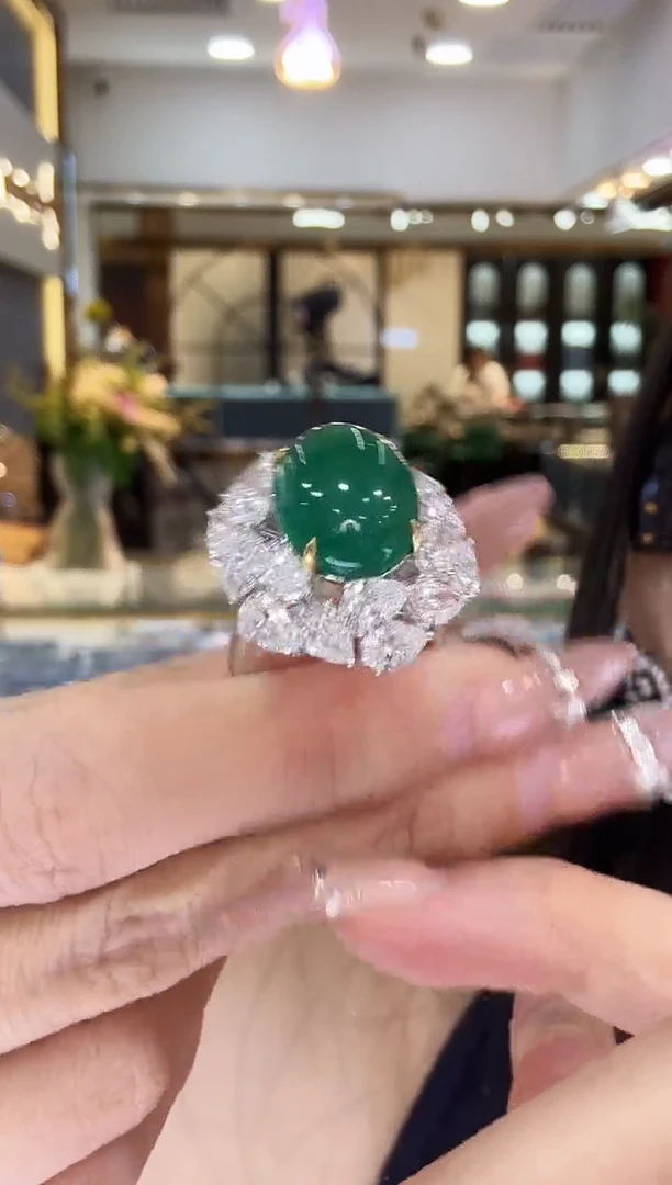 铂Pt950镶嵌戒指祖母绿251013167653