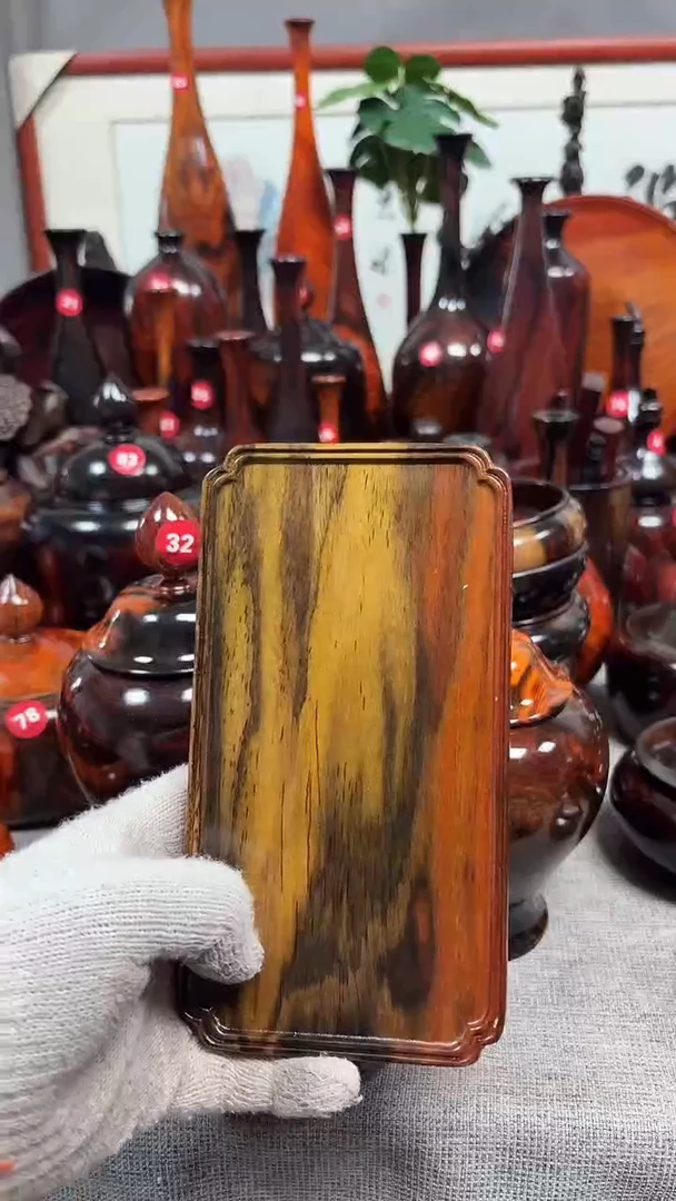 木心**趣大红酸枝方托盘一个