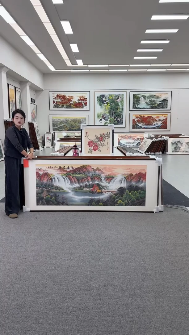 国画手绘219*88鸿运当头