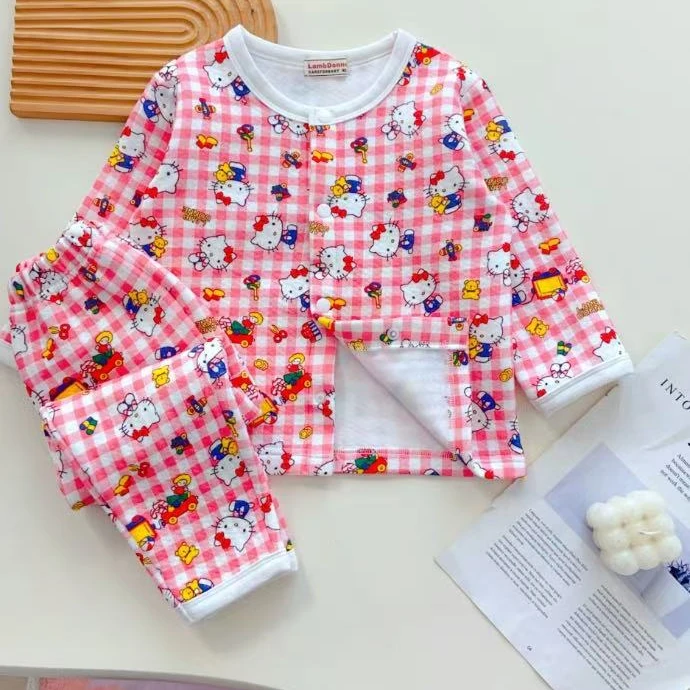 春秋秋冬季卡通风四季家居服套装薄款开衫家居服夏季