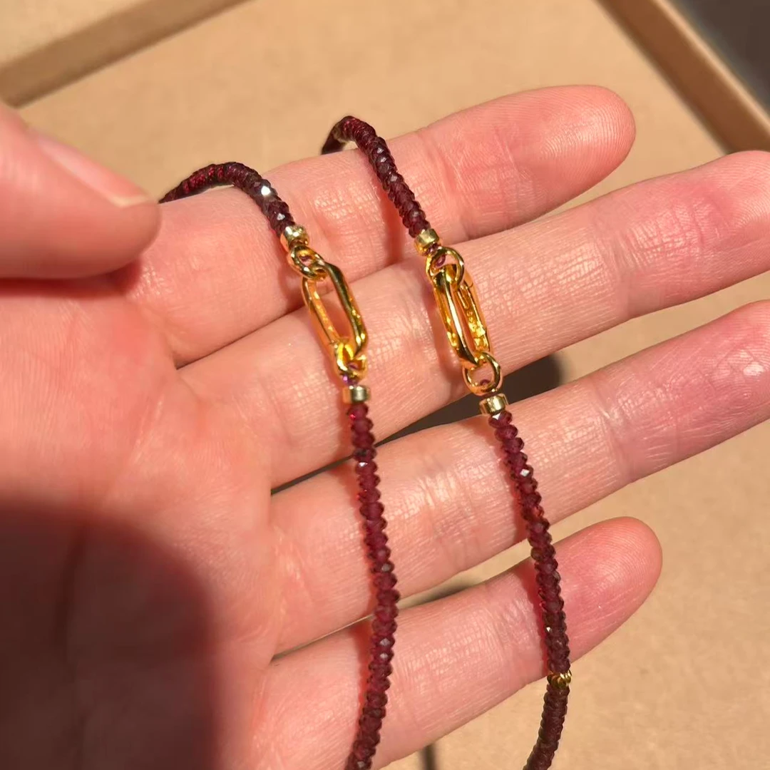 925银银制品 S925银互扣版超闪切面珠项链