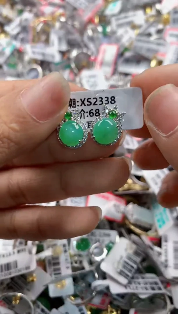 银S925镶嵌戒指翡翠999    1