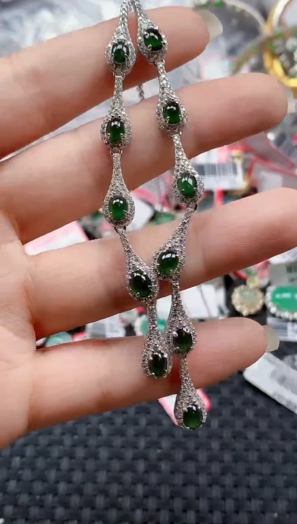 银S925镶嵌戒指翡翠天然A货缅甸翡翠