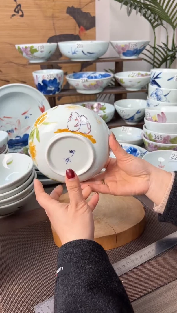 明舟微瑕手绘6寸罗汉碗（单只装随机图案）