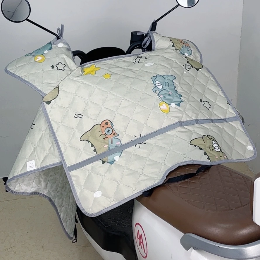 电动车挡风被夏季骑行防晒防紫外线隔热薄款电瓶摩托车加大防风罩