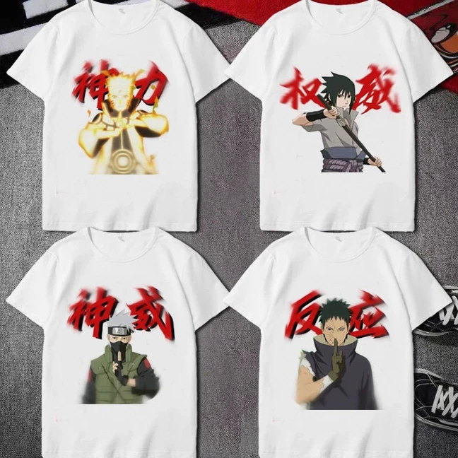 火影忍者手游短袖男女t恤宇智波佐助权威表情包搞怪儿童学生潮牌