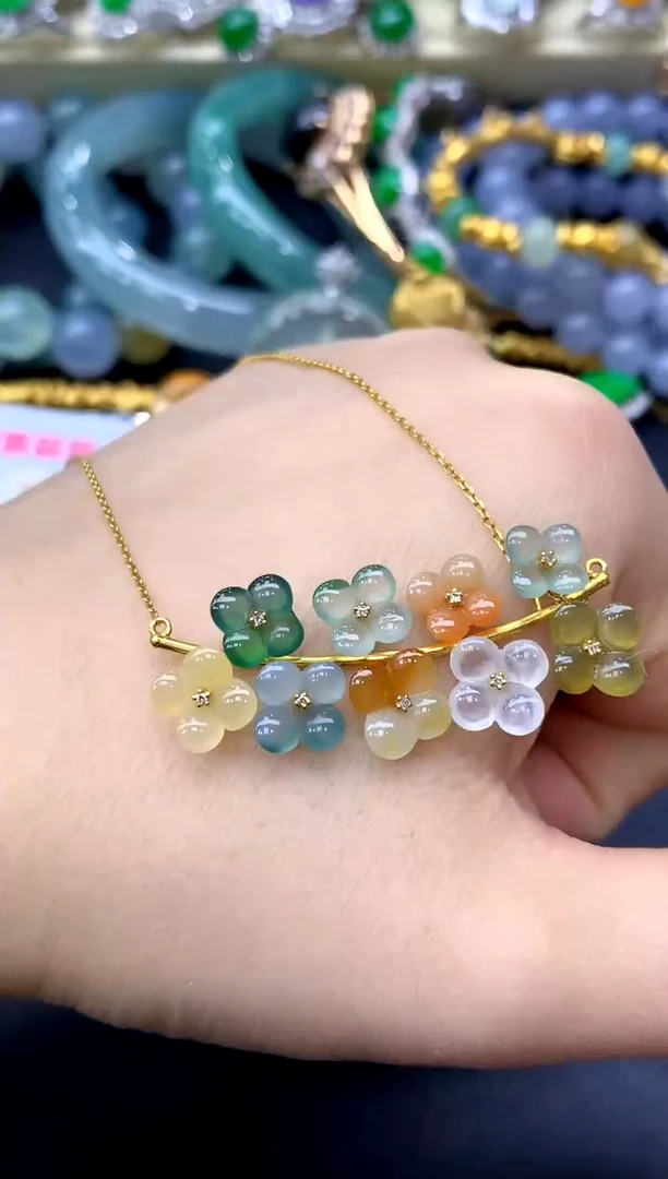 颈饰18K金镶嵌翡翠279-中国好珍宝