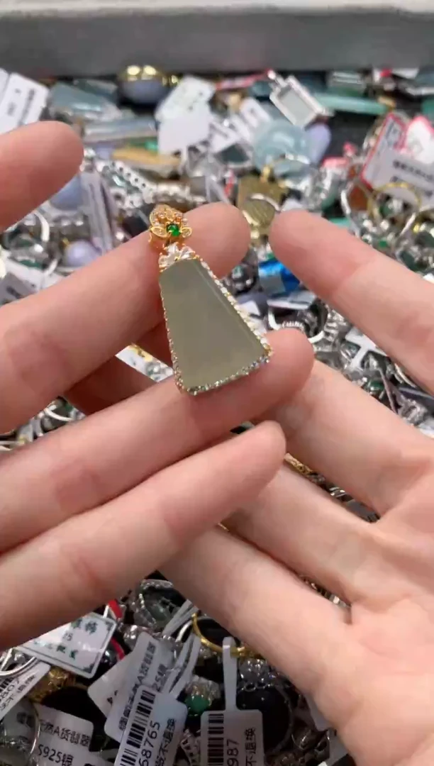 银S925镶嵌戒指翡翠1                         7