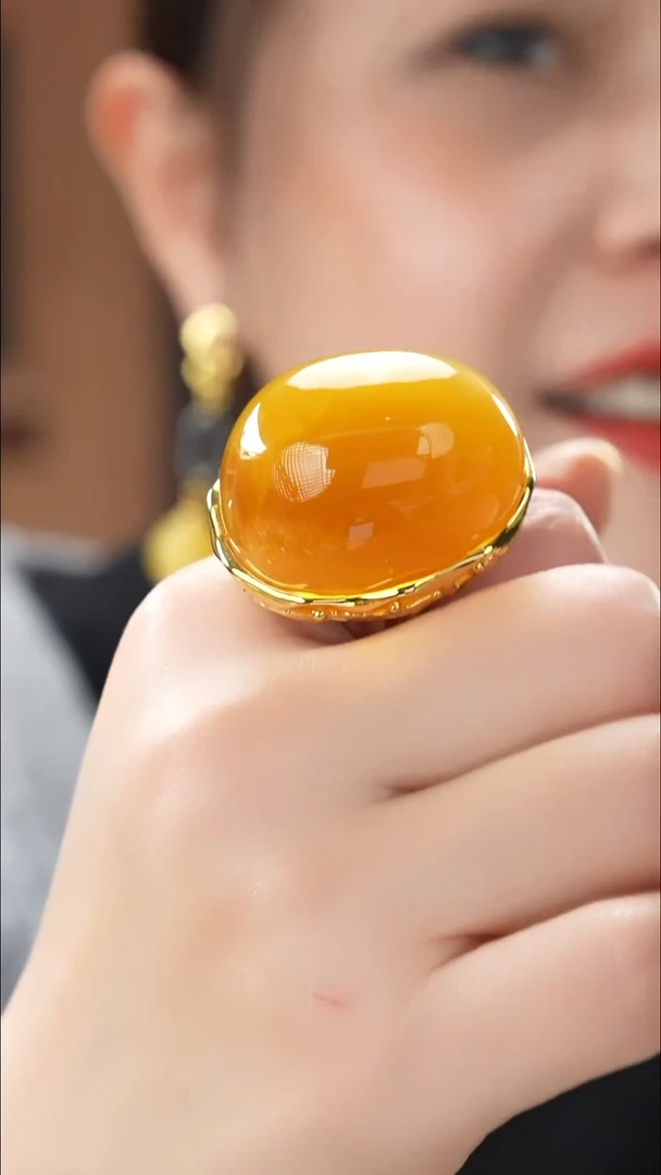 琥珀吊坠(不含链)未镶嵌精品蜜蜡戒指