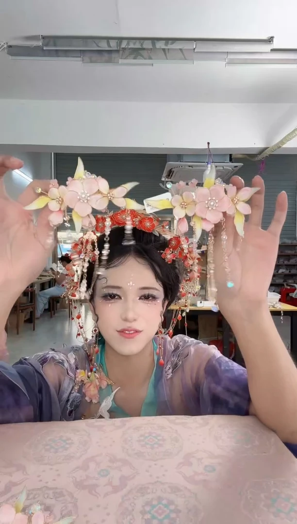 合金无792 非遗绒花夹子一对