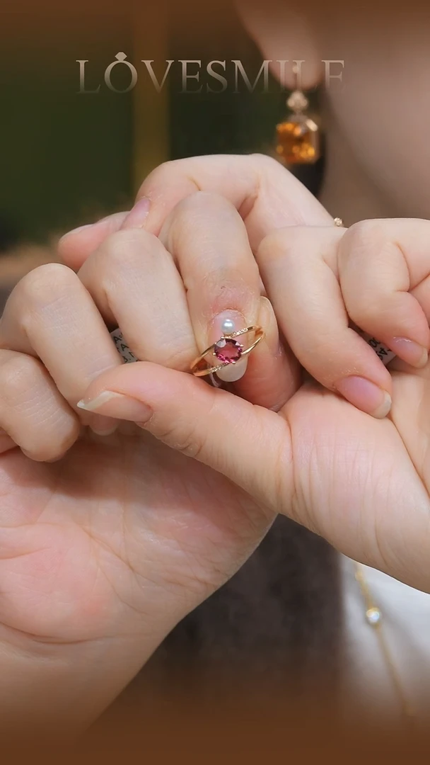 18K金镶嵌戒指碧玺037