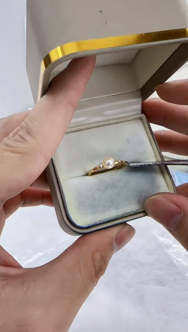 银S925镶嵌海水珍珠DA珍珠戒指6-7 a466