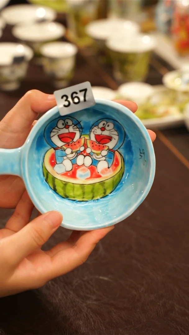 景德镇陶掌柜手工手绘高温釉下彩367